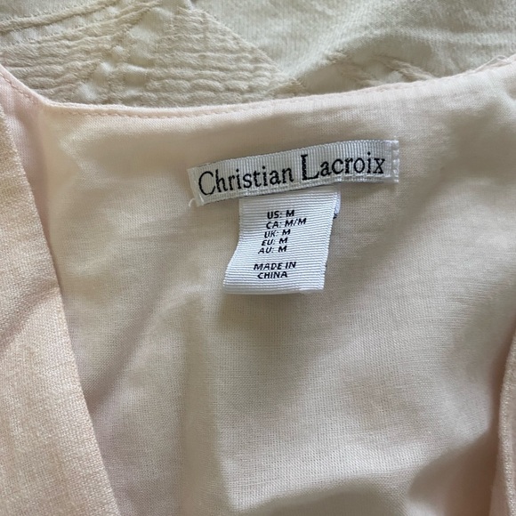 Christian Lacroix Light Pink Floral Maxi Dress linen / cotton vacation/summer dr - Picture 4 of 6